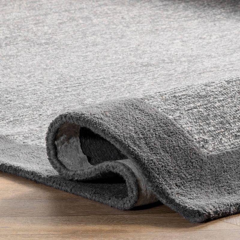5&#39;x8&#39; Marianne Handmade Wool Border Area Rug Gray - nuLOOM
