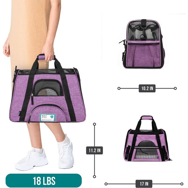 Medium Purple Soft-Sided Airline Approved Pet Carrier