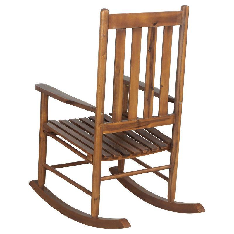 Golden Brown Acacia Wood Traditional Rocking Chair