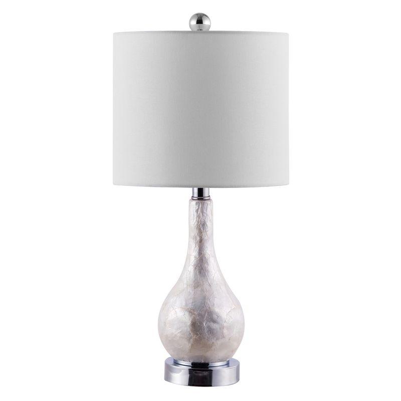 Ivory Seashell Resin Table Lamp with White Shade