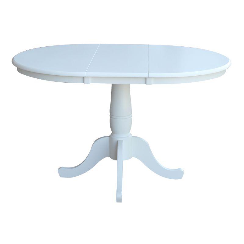 Farmhouse Elegance 50" Extendable Round Wood Dining Table in White