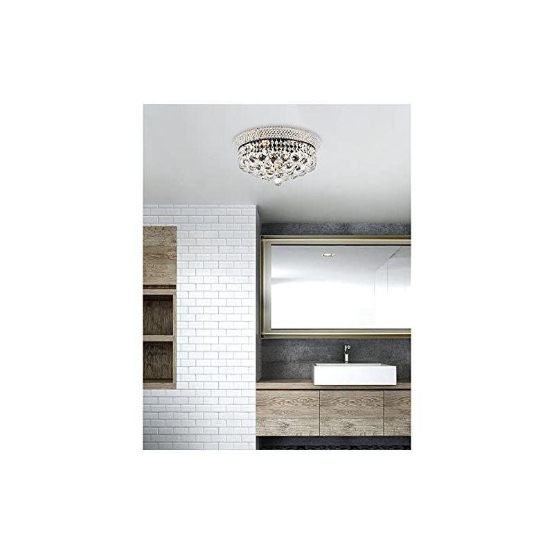 Primo 16-Inch Black and Crystal Flush Mount LED Light