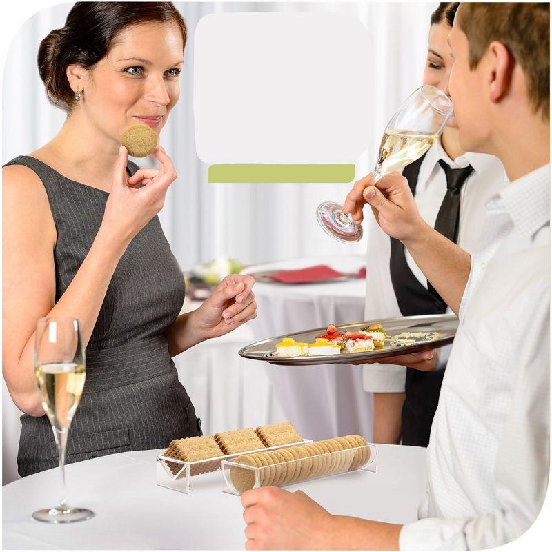 Srenta Clear Cracker Tray for Serving, Set of 2 Rectangular Cracker Holder for Serving Trays, Acrylic Food Display Cracker Serving Stand for Home