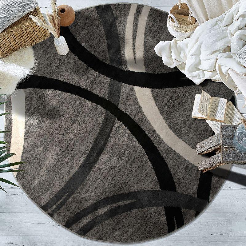 World Rug Gallery Contemporary Abstract Circles Design Area Rug