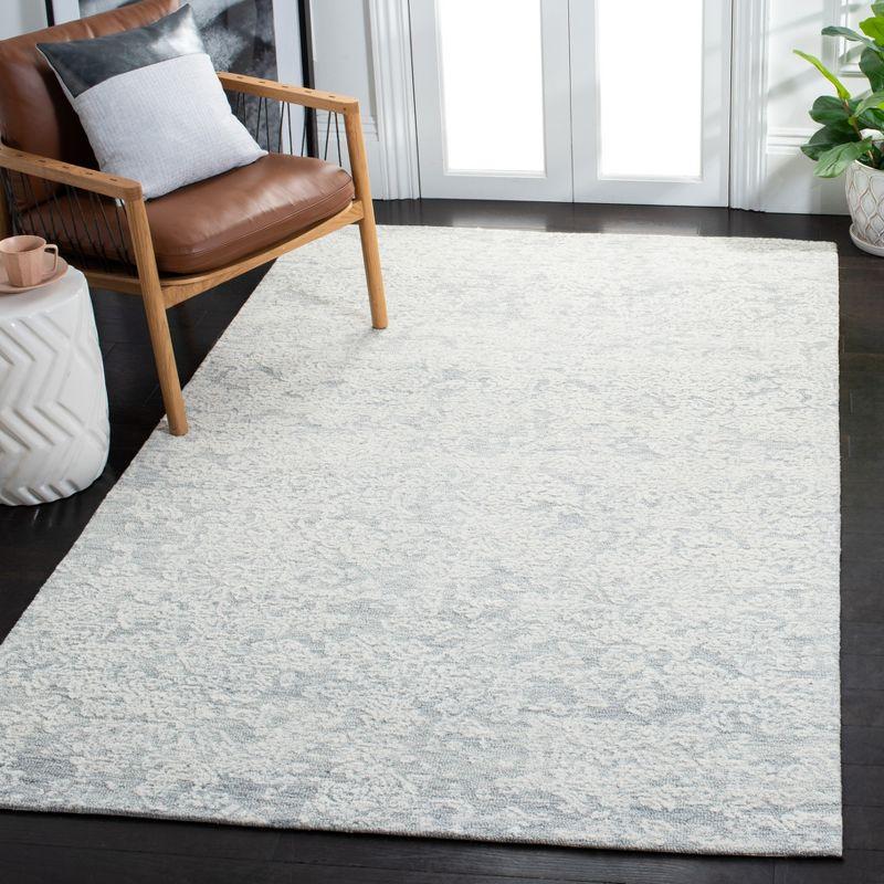 Elegant Gray 4' x 6' Hand-tufted Wool Rectangular Rug