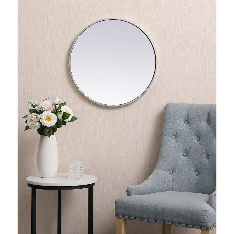 Elegant Lighting Metal frame round mirror 21 inch in Silver