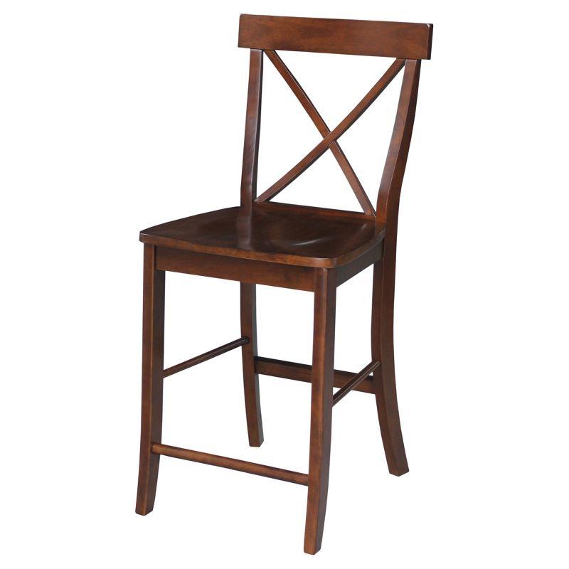 Espresso Parawood 24" Traditional X-Back Counter Stool