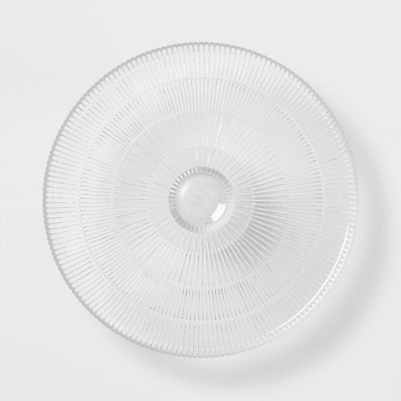 Ribbed Large Glass Cake Stand Clear - Threshold™: Handcrafted Round Dessert & Serving Stand, Dishwasher-Safe