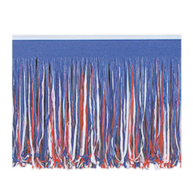 Beistle 15" x 10' 6-Ply Tissue Fringe Drape Red/White/Blue 2/Pack 55285-RWB