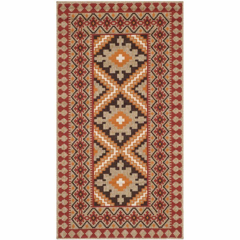 Veranda VER099 Power Loomed Indoor/Outdoor Accent Rug - Red/Natural - 2'x3'7" - Safavieh