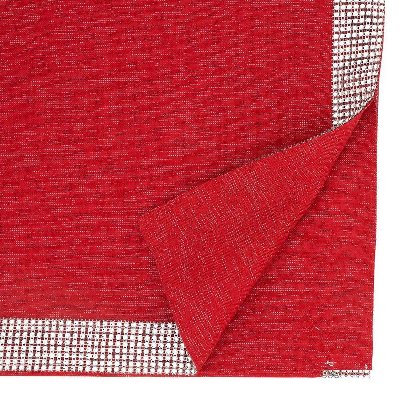 Red Polyester Studded Design Table Runner, 16 x 120 in