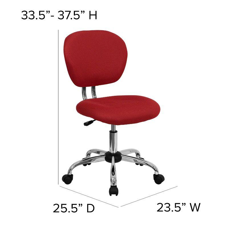 Emma and Oliver Mid-Back Mesh Padded Swivel Task Office Chair with Chrome Base