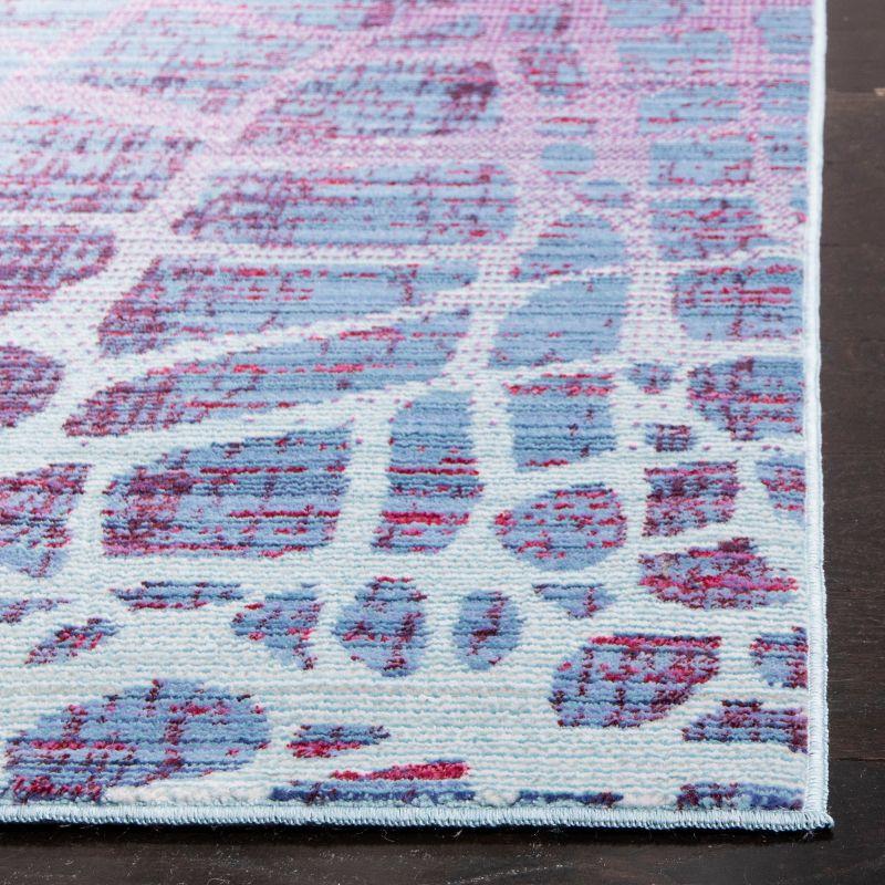 Valencia VAL204 Power Loomed Indoor Runner Rug - Blue/Fuchsia - 2'3"x10' - Safavieh