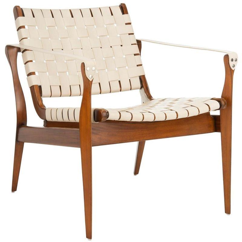 Dilan Safari Chair - SFV9005 - Cream/Light Brown - Safavieh Couture