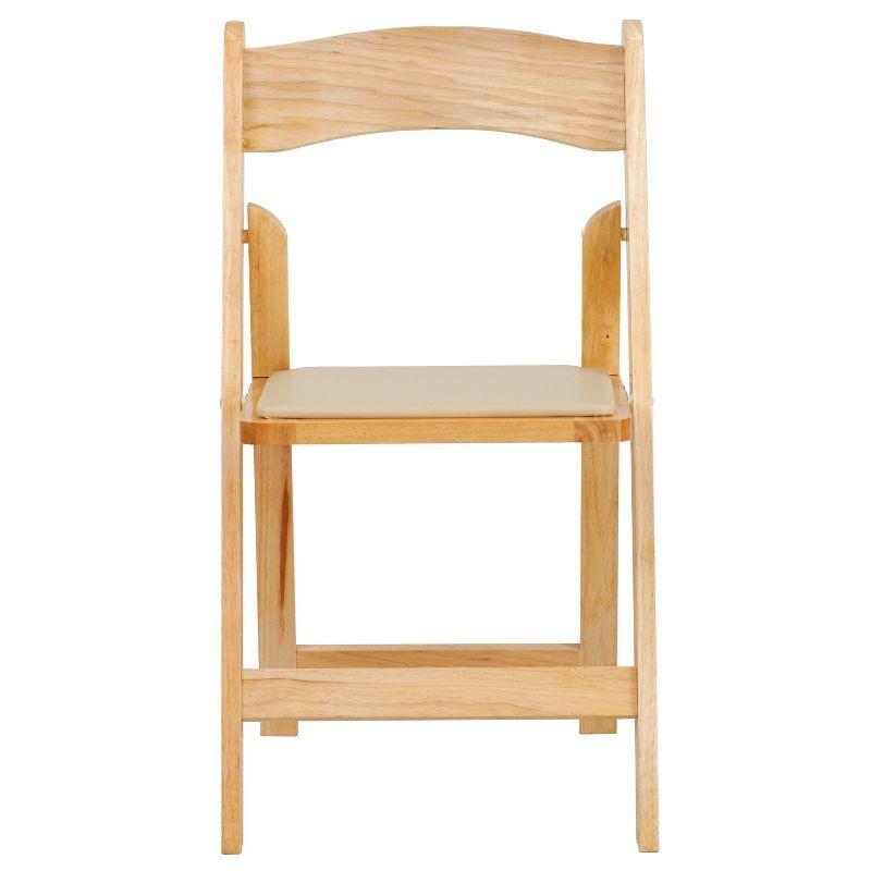 Elegant Beechwood Folding Chair with Detachable Vinyl Seat