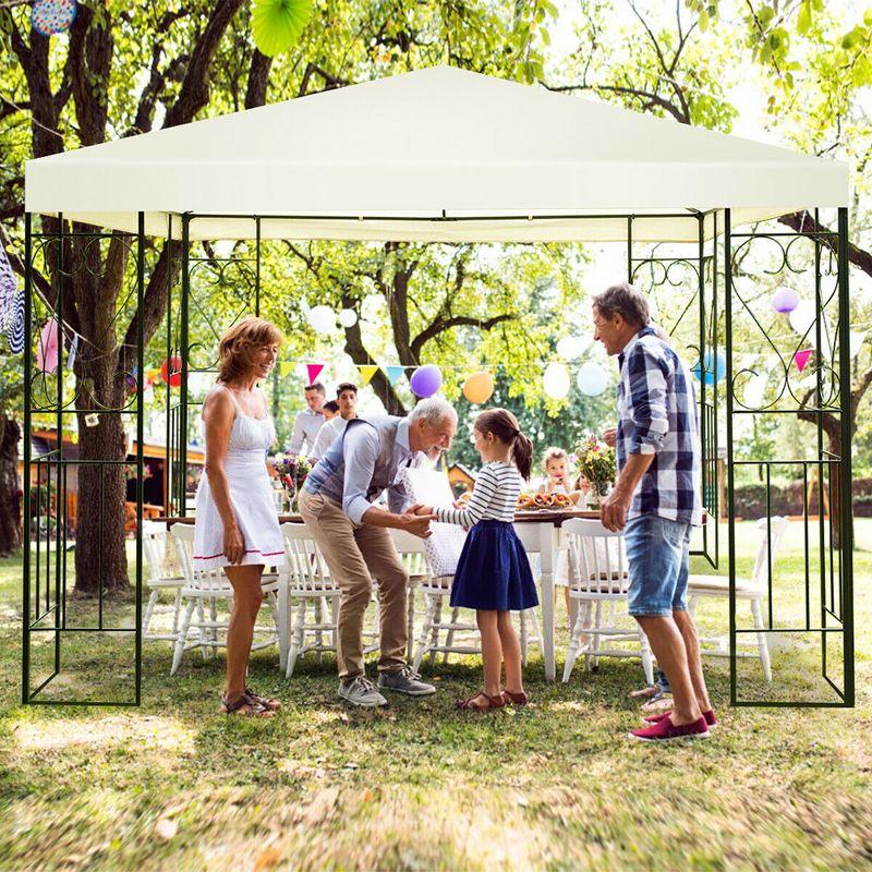 Costway 10'x10' Patio Gazebo Canopy Tent Steel Frame Shelter Patio Party Awning