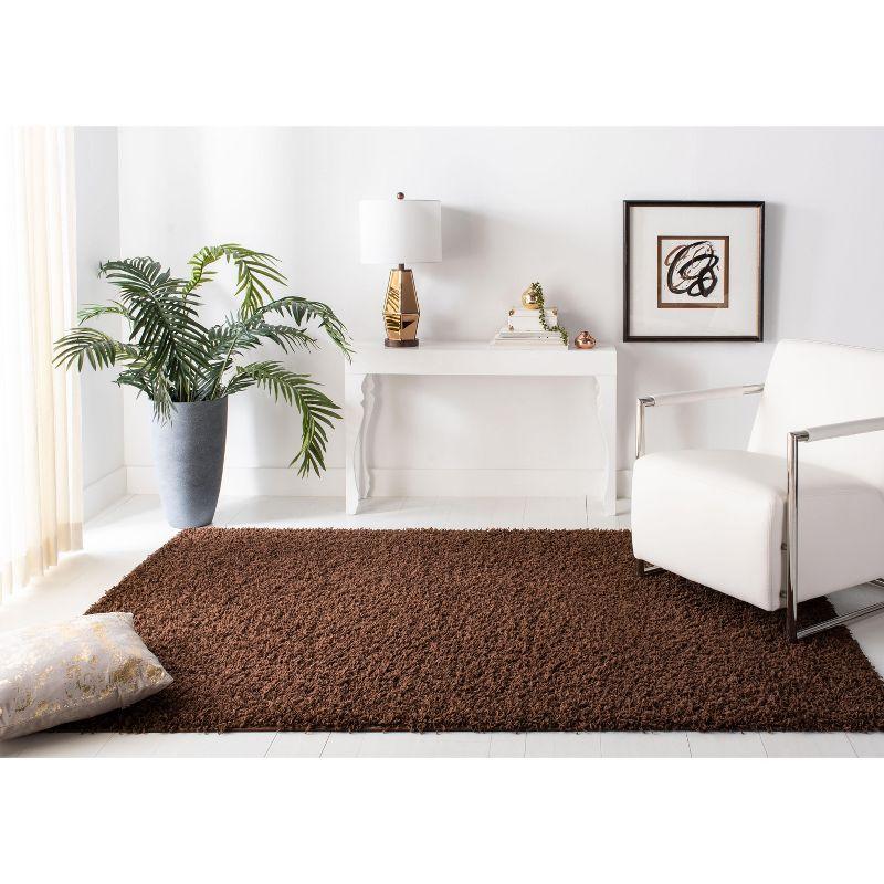 Athens Shag SGA119 Power Loomed Indoor Area Rug - Brown - 5'1"x7'6" - Safavieh