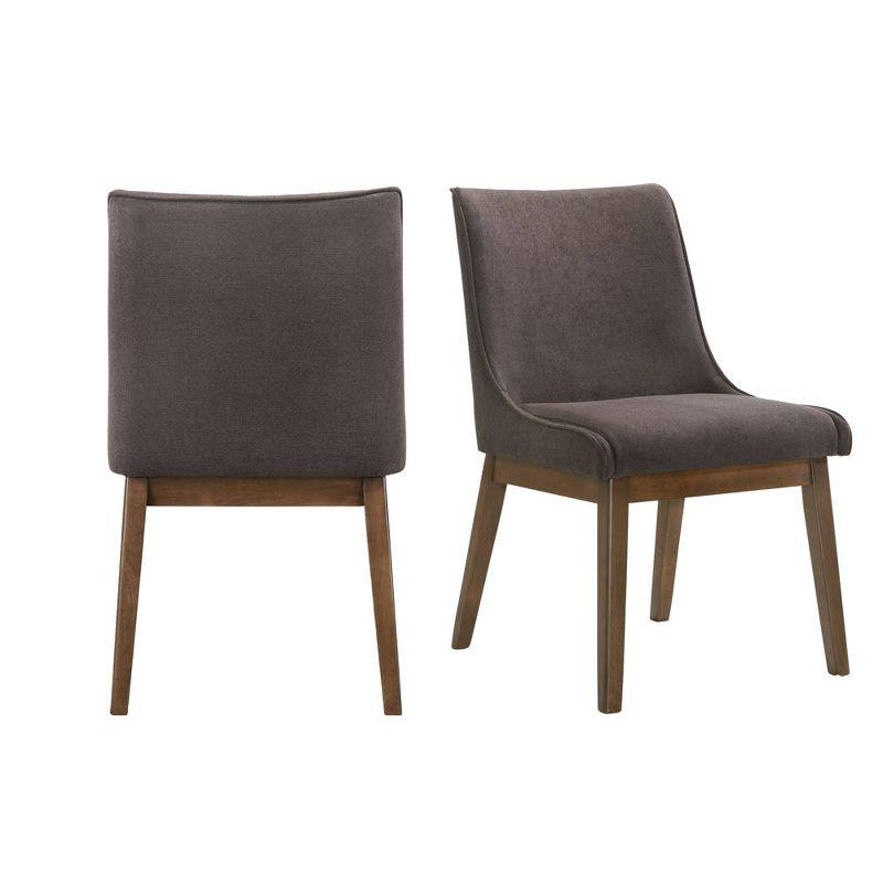 Ronan Walnut Brown Mid-Century Modern Side Chairs Set