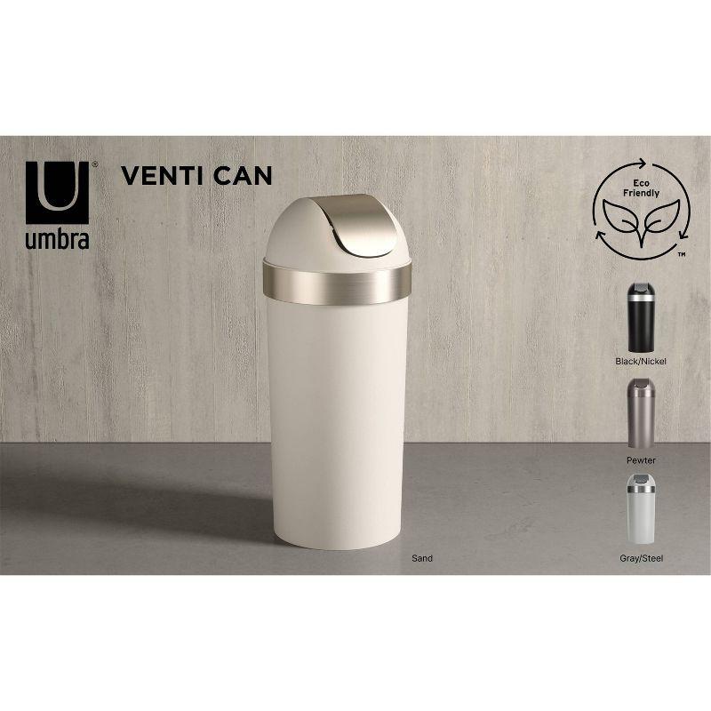 Umbra Venti Plastic Swing Top Kitchen Trash Can - 16 Gallons