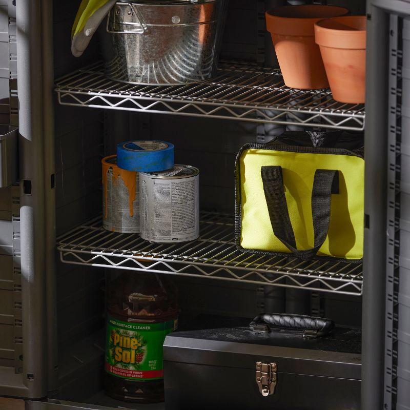 Gracious Living 2-Shelf Cabinet Organizer, MaxIt Base Cabinet Storage for Garages, Basement, Workshop, and More, Grey, Small