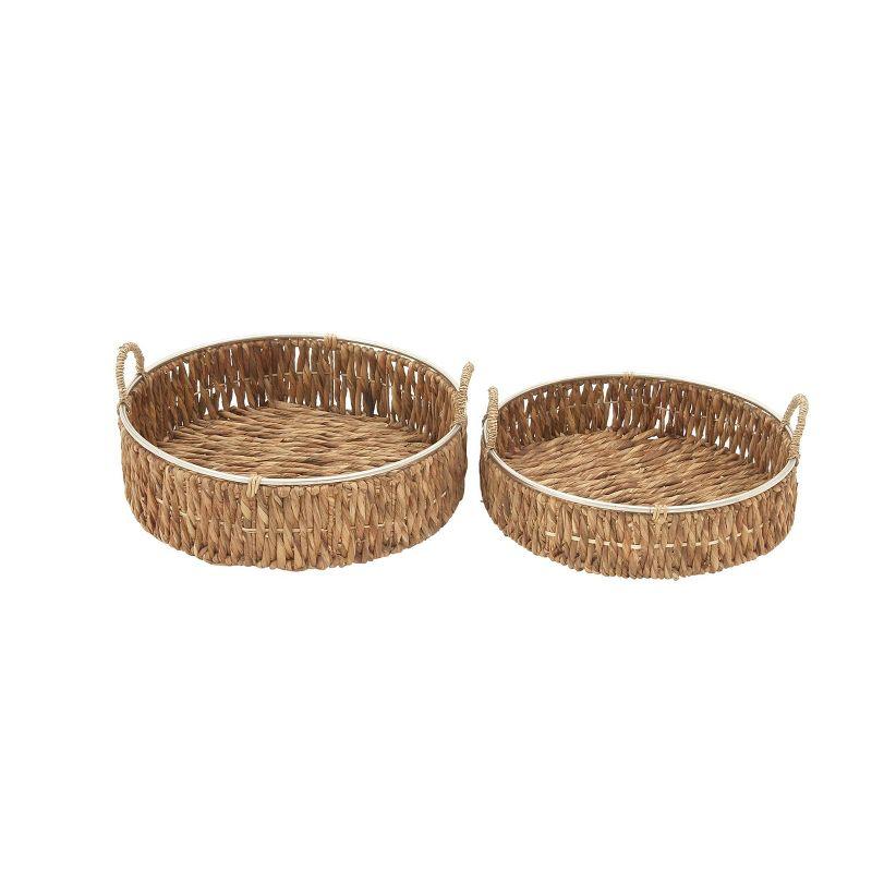 Handmade Coastal Wicker Basket With Handles - Set of 2