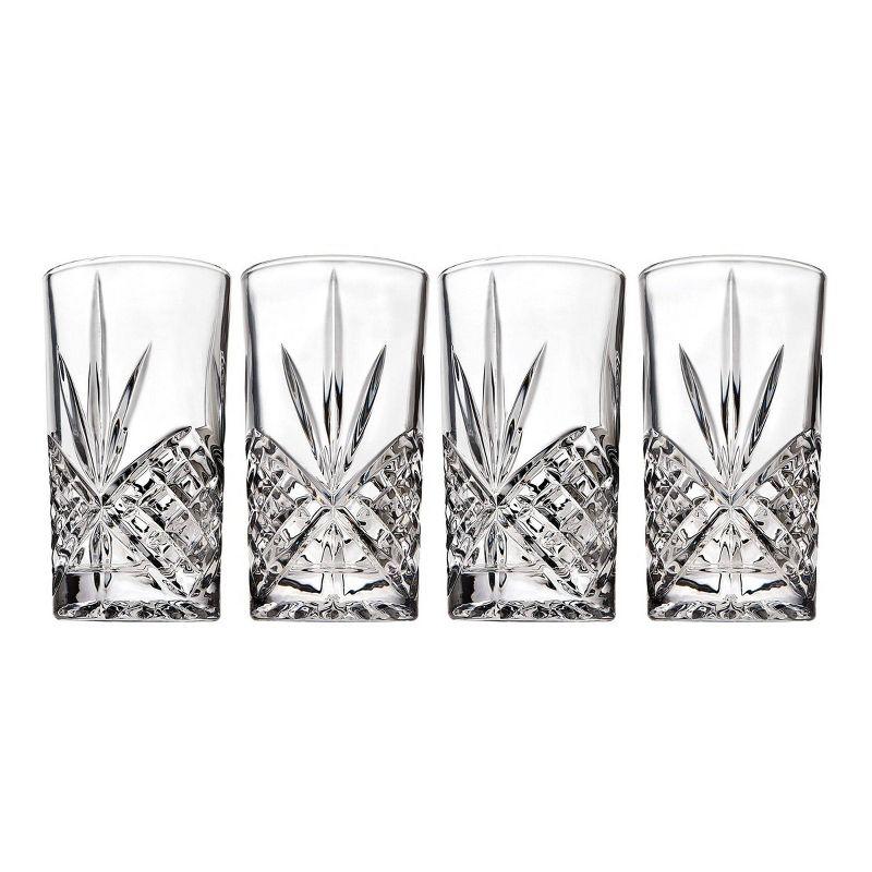 Dublin Crystal Cut Clear Highball Glass Set of Four