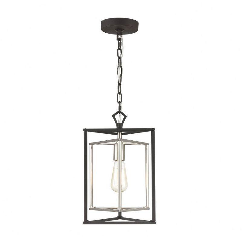 Salinger Charcoal and Satin Nickel Mini Pendant Light