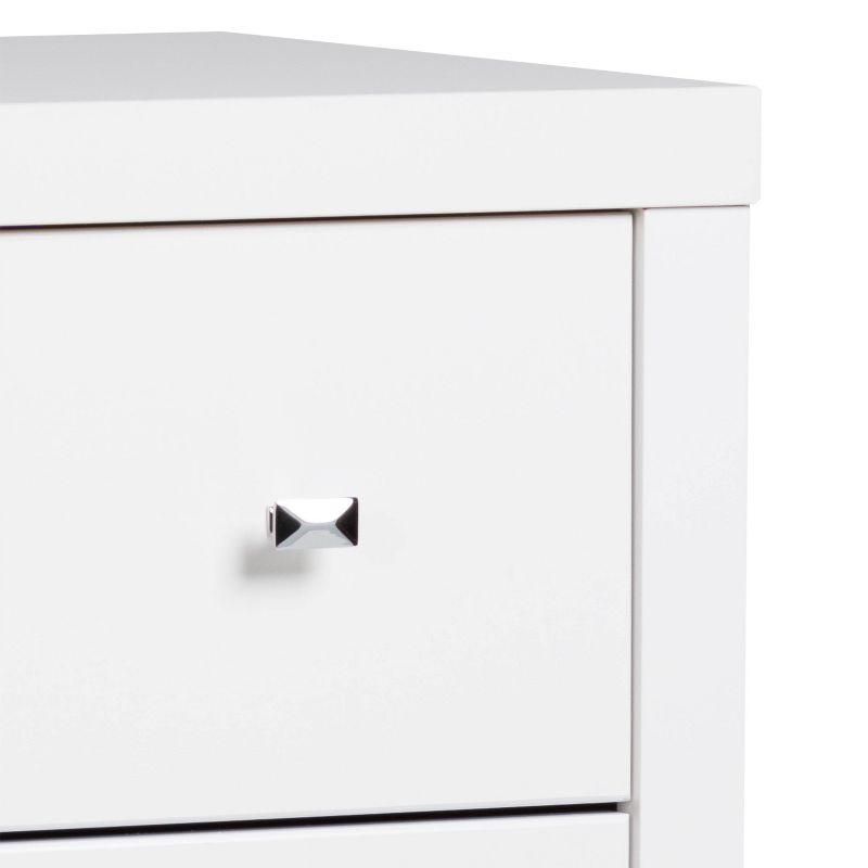 Prepac Calla 5 Drawer Chest White: Chic Cosmopolitan Storage, Chrome Knobs, Laminated Surface