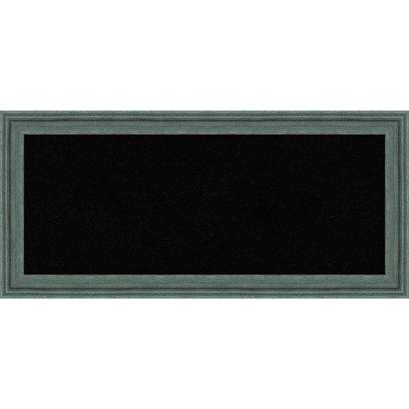 33"x15" Upcycled Wood Frame Black Cork Board Teal/Gray - Amanti Art