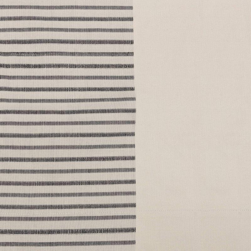 50"x84" Blackout Woven Stripe Border Window Curtain Panel Black - Threshold™: Recycled Polyester, Rod Pocket