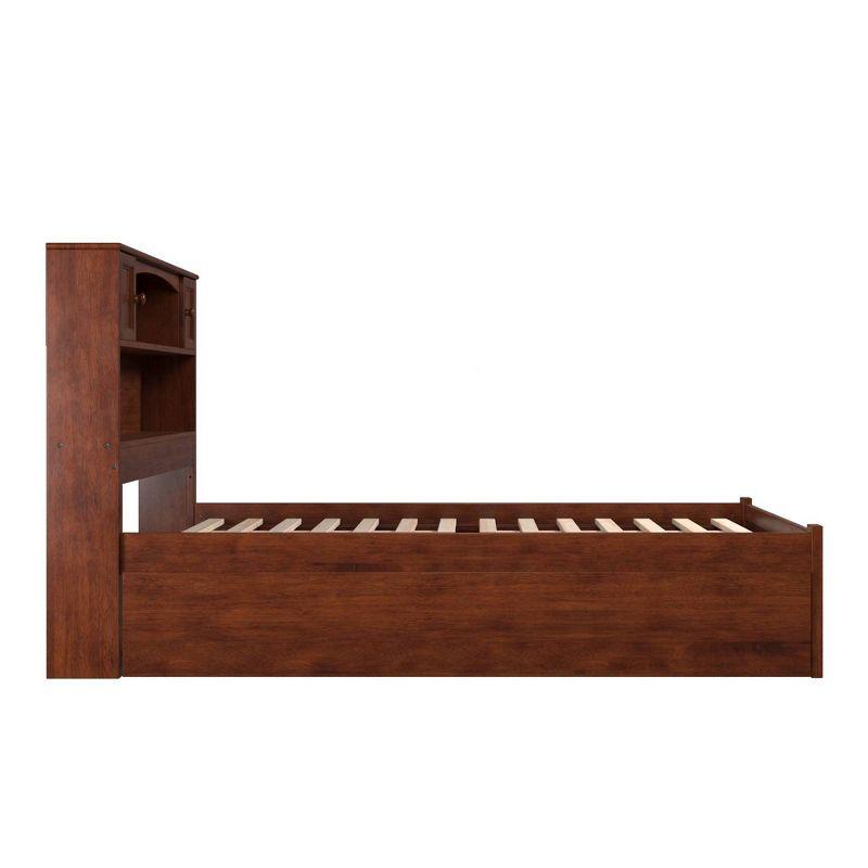 Full Newport Bed with Twin Urban Trundle, Bookcase Headboard, No Box Spring - AFI