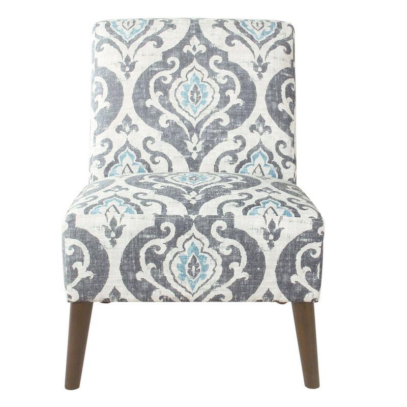 HomePop Modern Armless Accent Chair Blue: Upholstered Slipper Chair, Plywood & Hardwood Frame