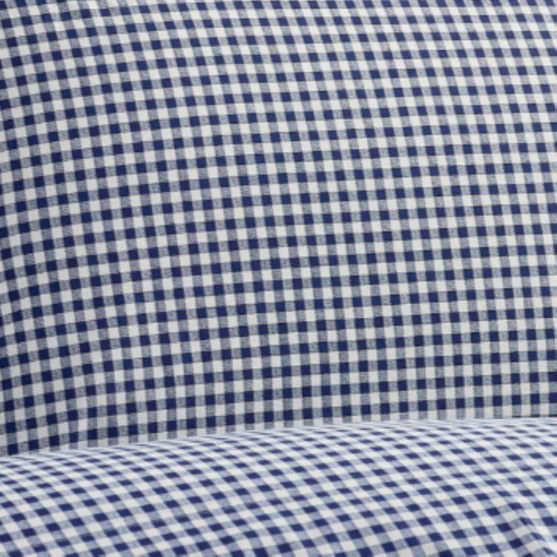 Laurel & Mayfair King Gingham Print Sheet Set Navy