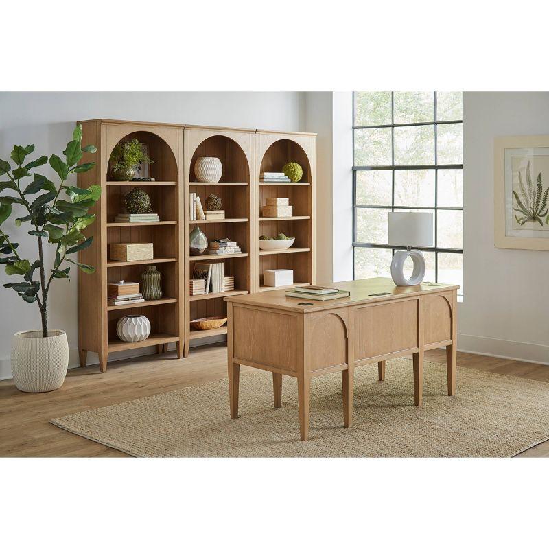 Martin Furniture 78" Modern Wood Open Bookcase Laurel Collection Light Brown: No Assembly, 3-Tier Storage