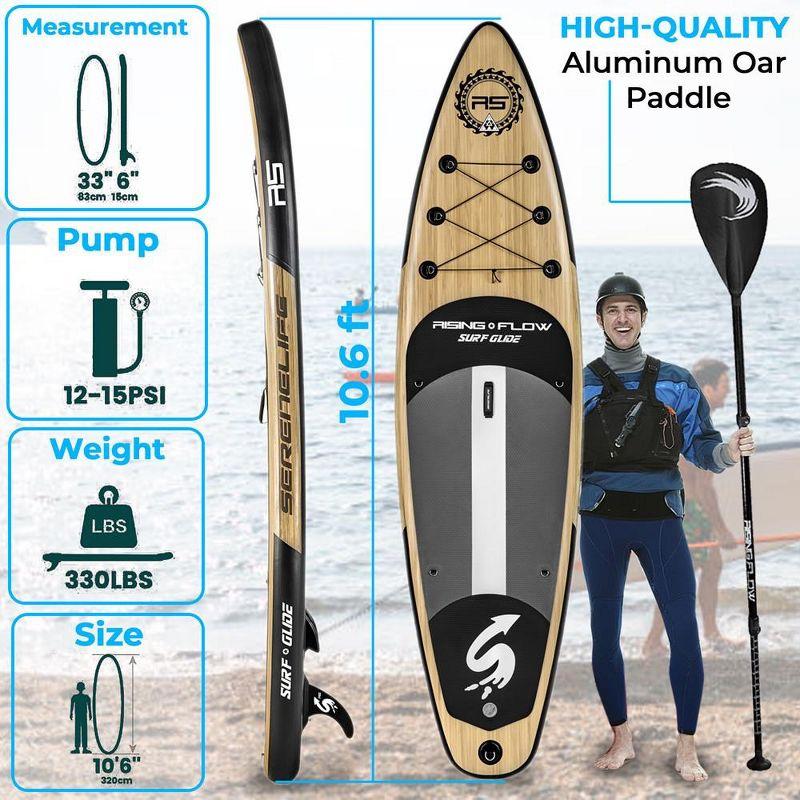 SereneLife Serenelife Inflatable Stand Up Paddle Board (6 Inches Thick) With Premium SUP Accessories & Carry Bag | Wide Stance, Bottom Fin For Paddling, Surf Control, Non-Slip Deck | Youth & Adult Standing Boat SLSUPB754