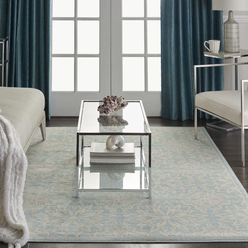 Nourison Jubilant 2' x 4' Ivory/Green Area Rug Beach Transitional Floral by Nourison