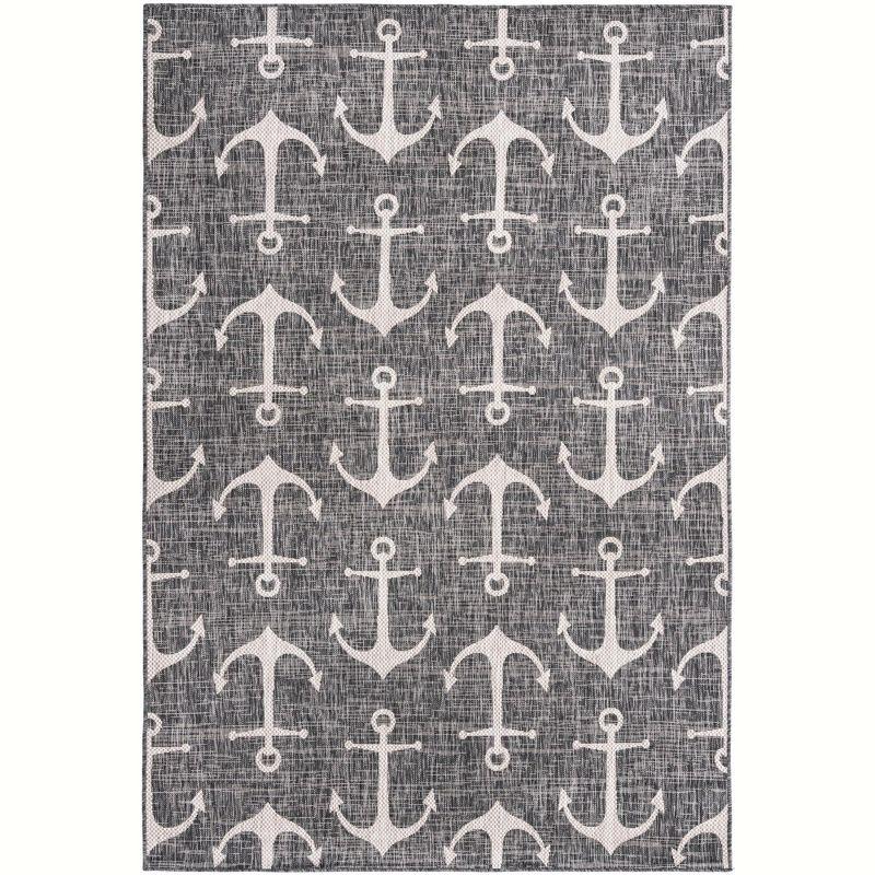 Charcoal 6' x 9' Easy-Care Outdoor Rectangular Rug