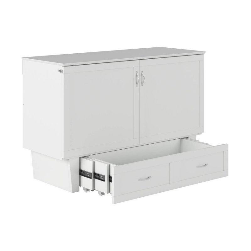 Queen Monroe Murphy Bed Chest with Memory Foam Mattress & USB Charger - AFI