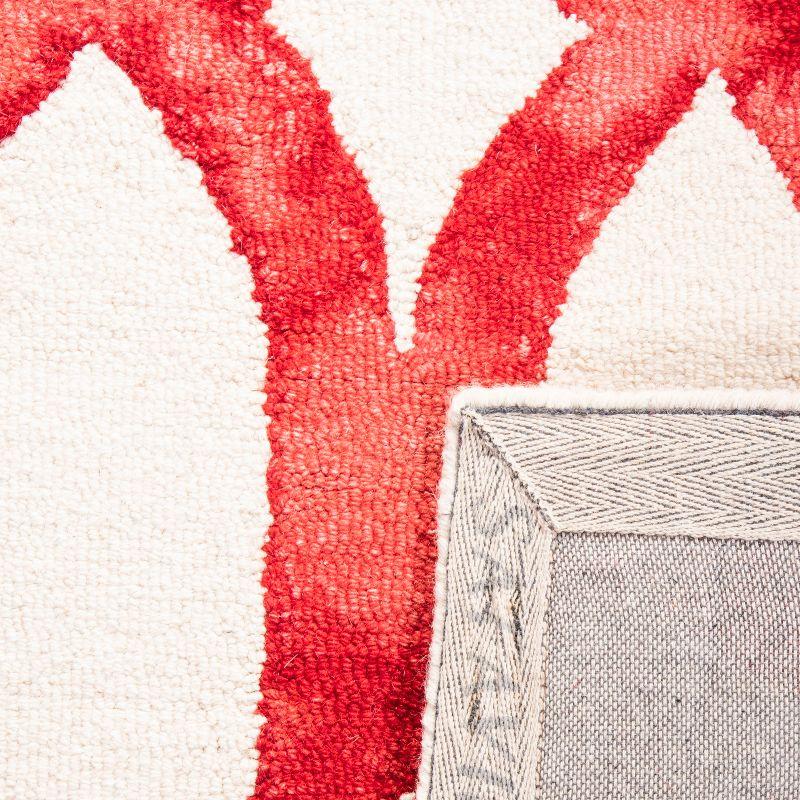 Ivory & Red Hand-Tufted Wool Watercolor 4' x 6' Area Rug