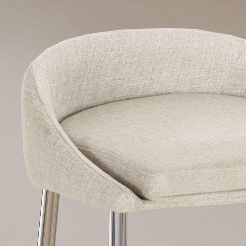 Ivy Bronx Modern&Simple Design Counter Stools Set of 2 – Upholstered Seats, Chrome-Finished Base for Kitchen Island or Breakfast Nook | Wayfair