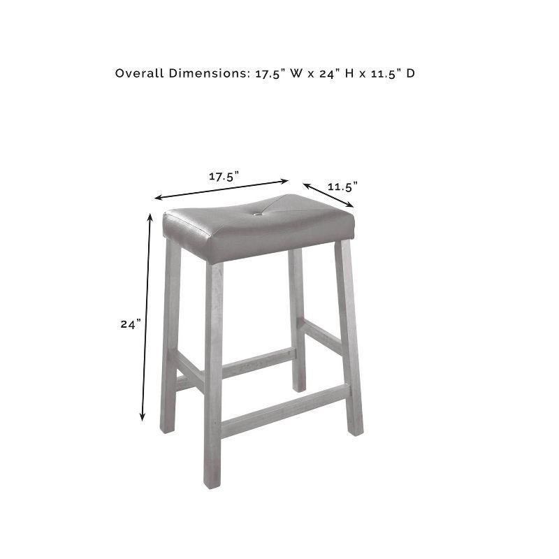 Wood Top Kitchen Prep Cart with 2 Upholstered Saddle Stools - Crosley