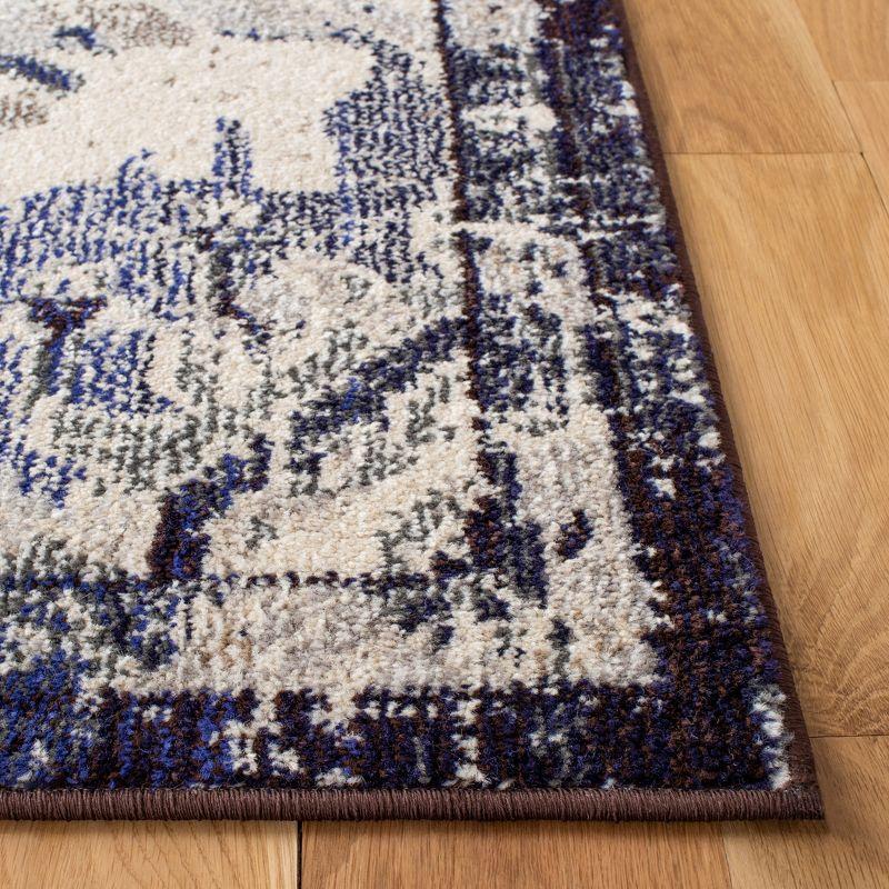 Madison MAD484 Power Loomed Indoor Area Rug - Black Purple/Beige - 4'x6' - Safavieh