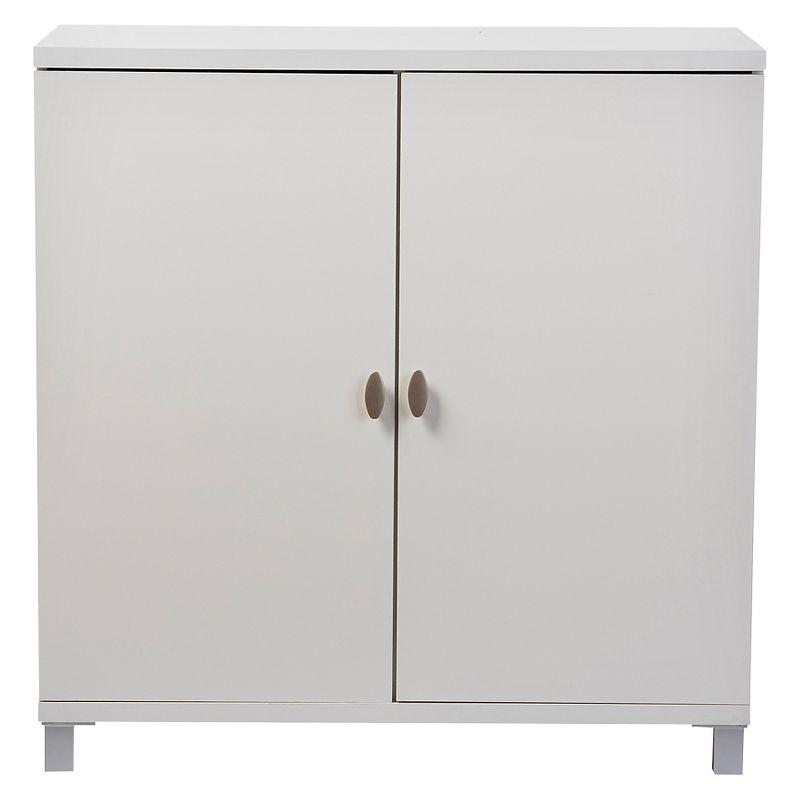 Marcy Modern and Contemporary Wood Entryway Storage Sideboard Cabinet - White - Baxton Studio: Engineered Wood, 5 Shelves, Bag Organizer