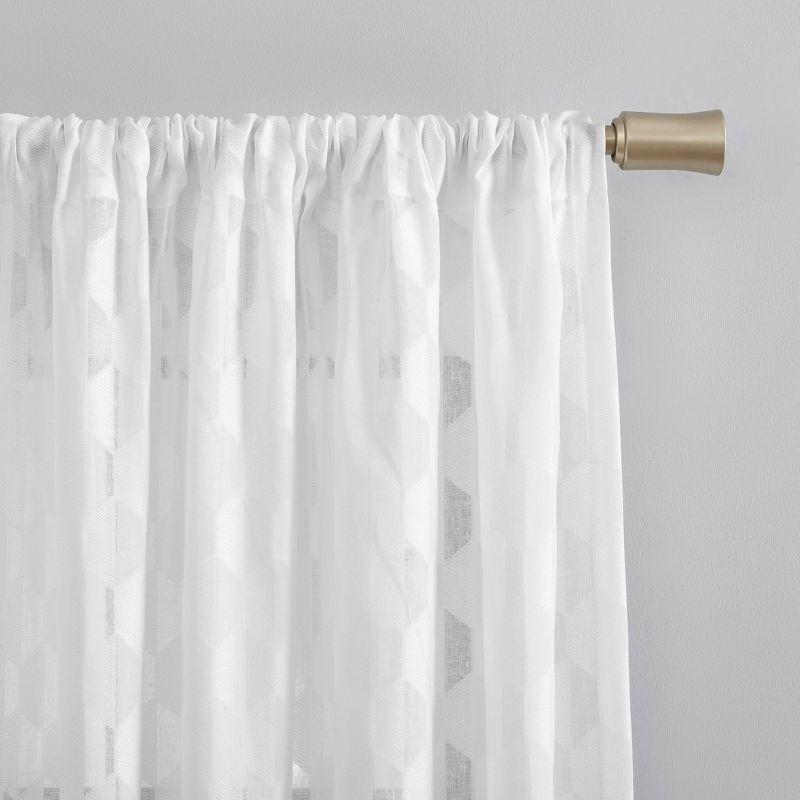 Scott Living Scott Living Verge Geometric Clipped Jacquard Semi-Sheer Rod Pocket Curtain Panel