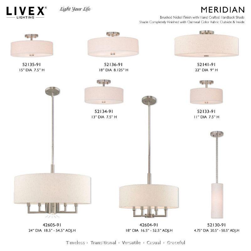 Livex Lighting Meridian 4 - Light Semi-Flush Mount in  Brushed Nickel