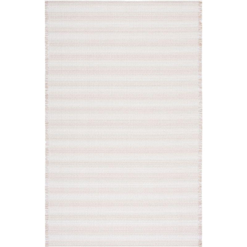 Augustine Ivory Beige Flat Woven Synthetic Area Rug 4' x 6'