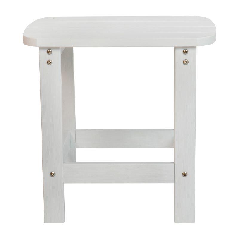 Merrick Lane Poly Resin Indoor/Outdoor All-Weather Adirondack Side Table in White