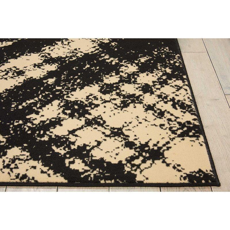 Nourison Grafix Cream Black Area Rug GRF01 5'3"X7'3"