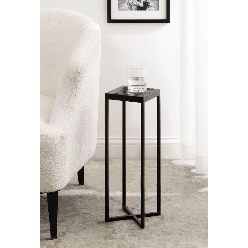 Kate and Laurel Jaspur Square Metal Drink Table, 7x7x21, Black