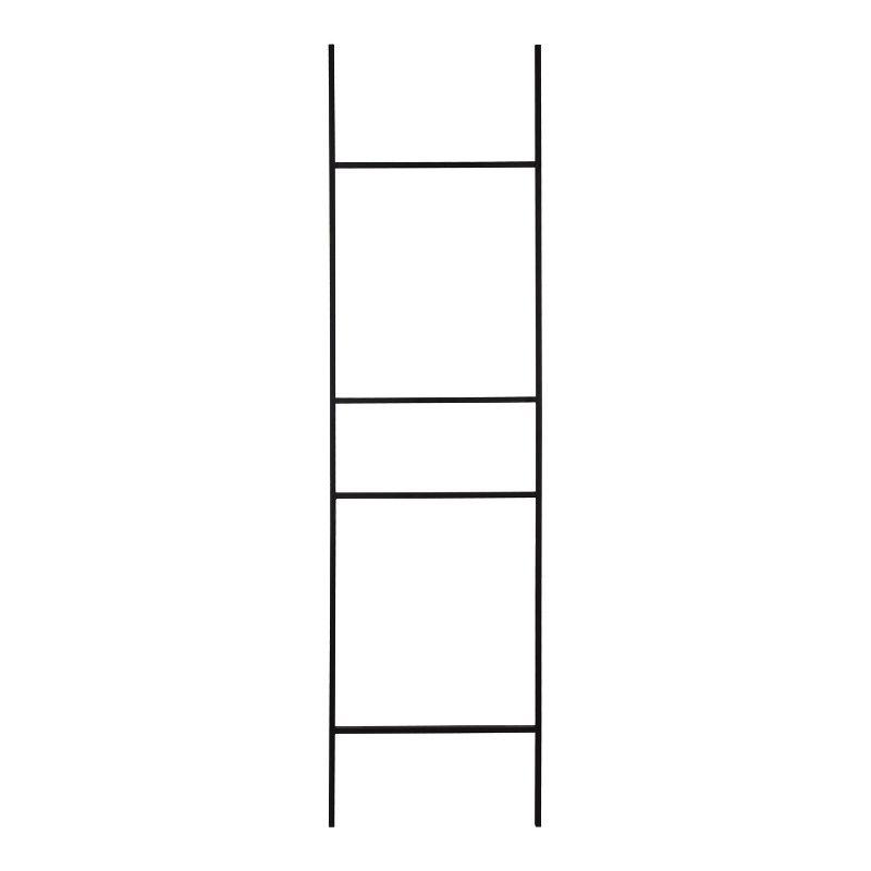 17.75"x67" Poggi Metal Ladder Black - Kate & Laurel All Things Decor: No Assembly, Modern Storage Display